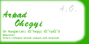 arpad ohegyi business card